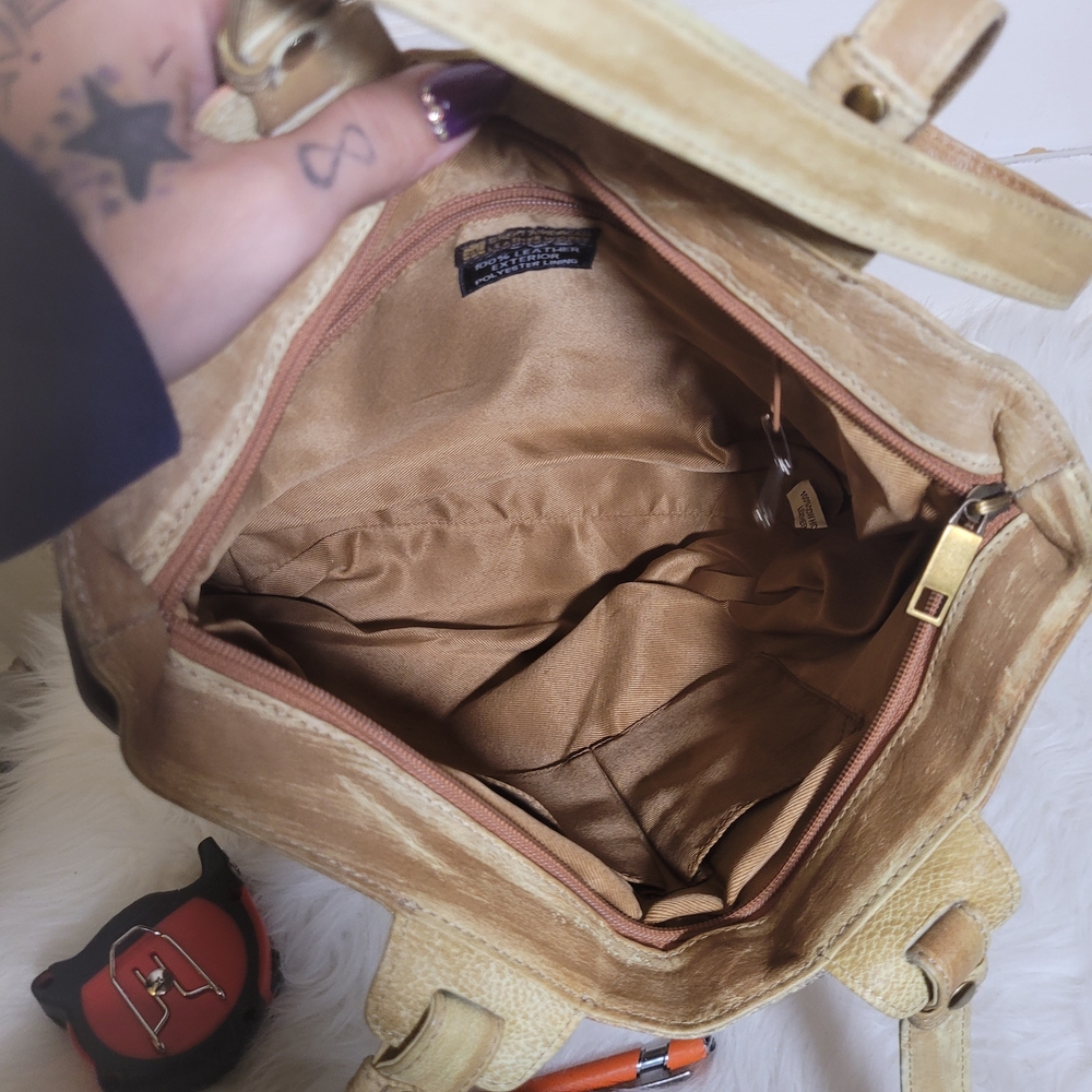 Vtg Hand Painted Great American Leatherworks Tote - Picture 9 of 12